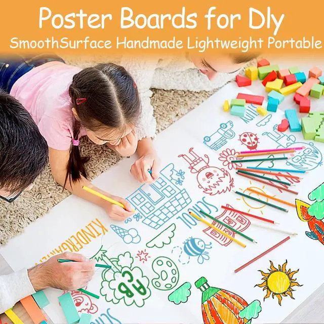 Alt view image 3 of 6 - 10 Pack Trifold Poster Board Bulk, 36" X 48" White Presentation Display Board, Large Tri Fold Poster Corrugated Cardboard for Displaying Photo, Science Fair, School Project, Event and Competition