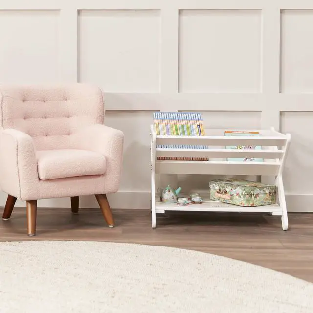 Alt view image 2 of 6 - Book Caddy with Lower Storage Shelf, Children's Furniture, White Wash | Easy-access organization, lower storage shelf, easy-carry handles, durable birch, GREENGUARD Gold Certified