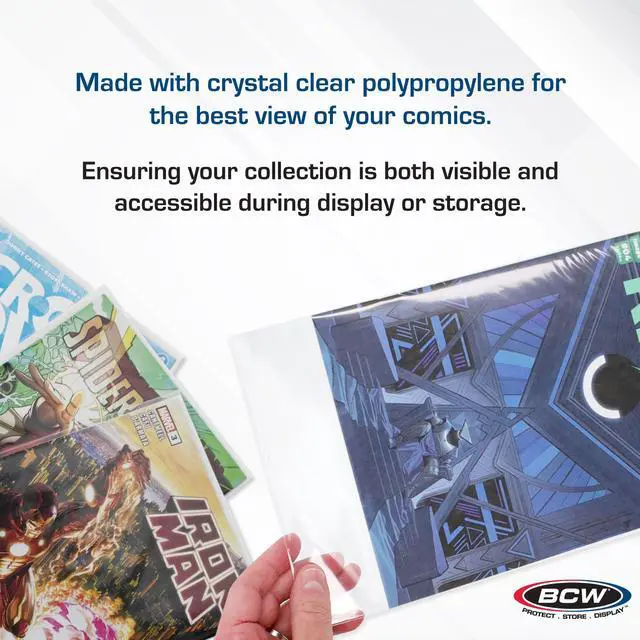Alt view image 4 of 6 - Silver Age Comic Bags (1000 Pack) Acid-Free Archival Comic Book Bags for Silver Age Comics | Crystal Clear Comic Book Bags for Collection Storage
