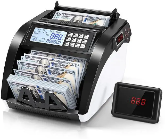 Main image of Money Counter Machine with Value Count,4" LED Display,Cash Counter for Dollar/Euro with UV/MG/IR/DD Detection, Bill Counting with Count/Add/Batch/Auto Modes,Bill Counter Fast Counting 1,200/Min
