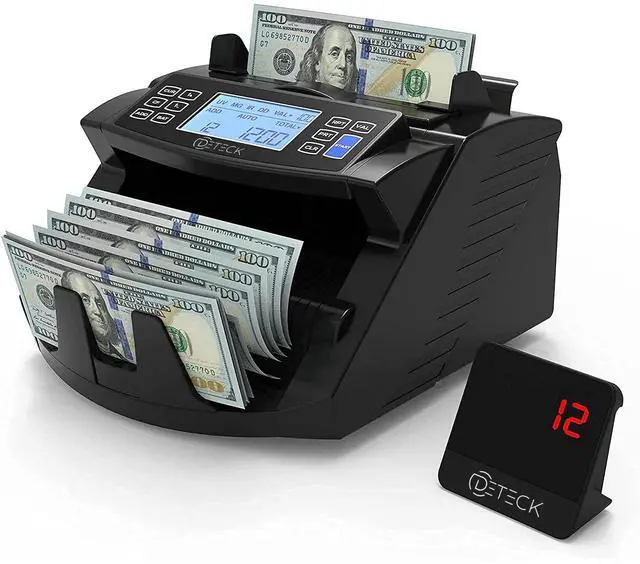 Main image of DT200 Money Counter Machine with Value Count - Large 4 LCD Display Cash Counter Machine, Add and Batch Modes, UV/MG/IR Counterfeit Detection Bill Counter, 1300 Bills/Min - Print Option