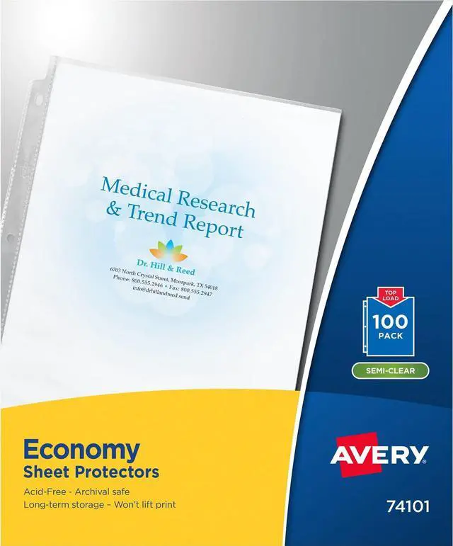 Main image of Semi-Clear Economy Sheet Protectors, Top Load, 100 Document Protectors (74101) (Pack of 5)