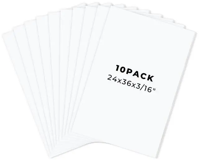 Main image of 24x36 White Foam Board 3/16 Thick 10 Pack | Acid Free, Polystyrene, Warp-Resistant, Easy to Cut, For Drawing Presentation, Project, Picture, Decorations & Craft Display