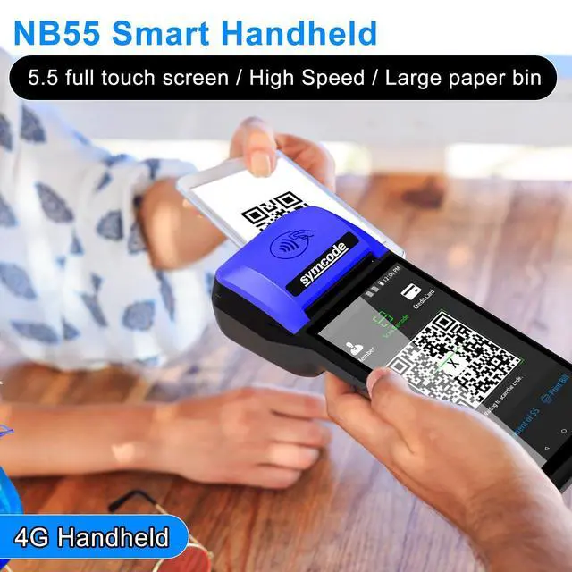 Alt view image 5 of 6 - POS PDA Mobile POS Machine Terminal Thermal Receipt Printer 5.99" High Resolution and Clear Touch Screen Handheld PDA Printer Android 8.1 OS Built-in Google Play and NFC