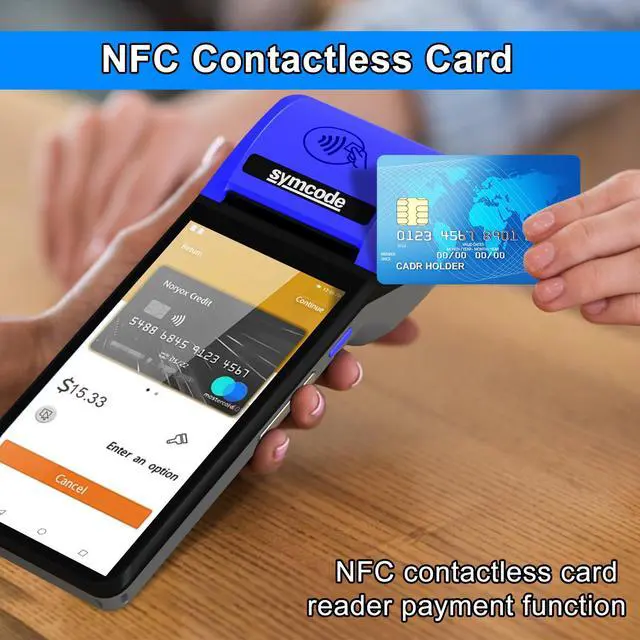 Alt view image 6 of 6 - POS PDA Mobile POS Machine Terminal Thermal Receipt Printer 5.99" High Resolution and Clear Touch Screen Handheld PDA Printer Android 8.1 OS Built-in Google Play and NFC