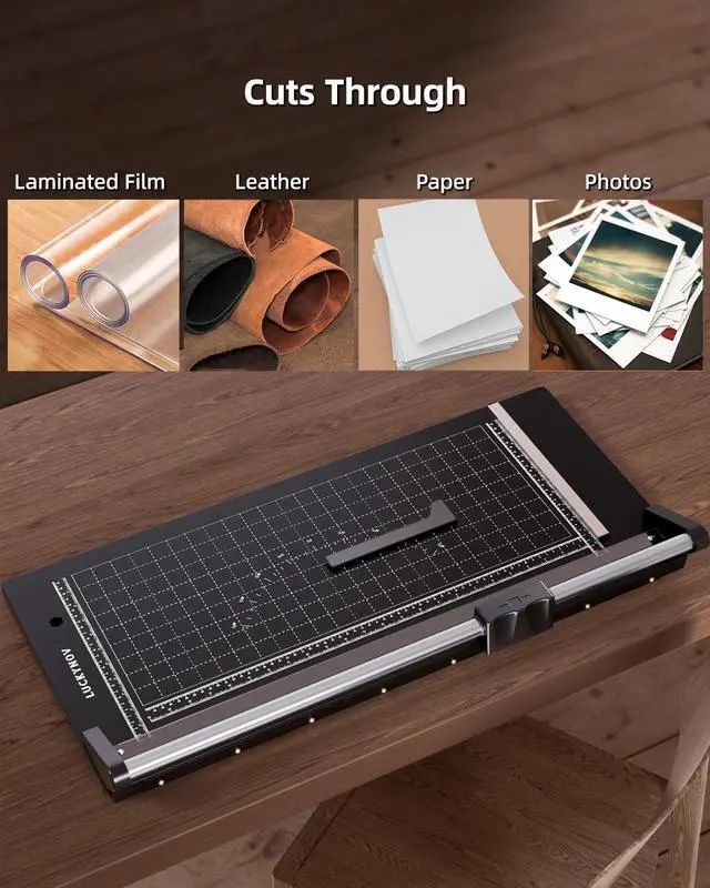 Alt view image 6 of 6 - Rotary Paper Cutter 24 Inch, Heavy Duty Paper Trimmer with Self-Sharpening Blade, Measurement Grid for Cardstock, Posters, Photos, Studio & Office Use