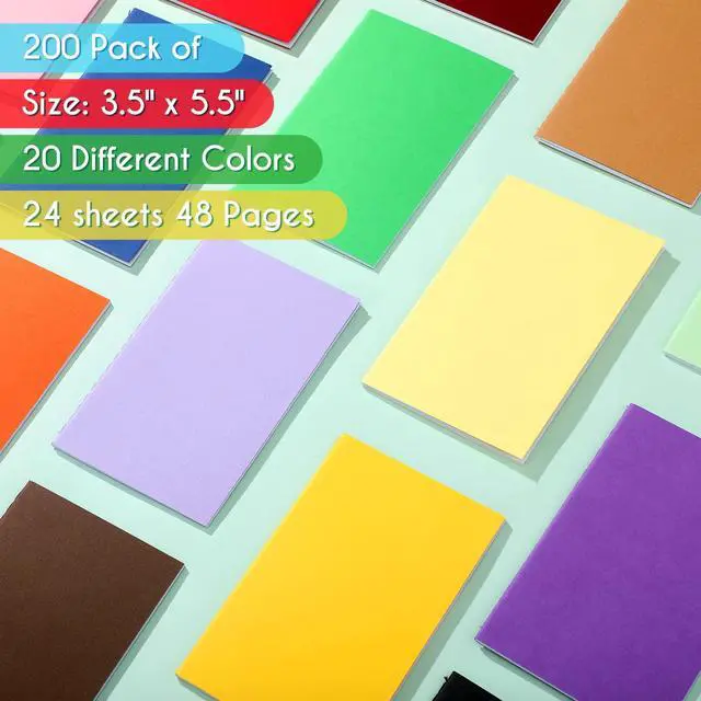 Alt view image 3 of 6 - 200 Packs Mini Pocket Notebooks 3.5 x 5.5 Inch Lined Small Colorful Notebook Composition Notebook Bulk 20 Color 24 Sheets/48 Pages Memo Notepad Set for School Students Traveler Office Supplies