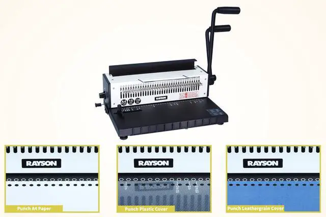 Alt view image 4 of 6 - TD-1500B34R 3:1 Wire Binder, 15-Sheet Punch, 130-Sheet Capacity | Wire binding machine with 34 fully disengageable round-hole punch pins for custom hole patterns on A4 and Letter sheets