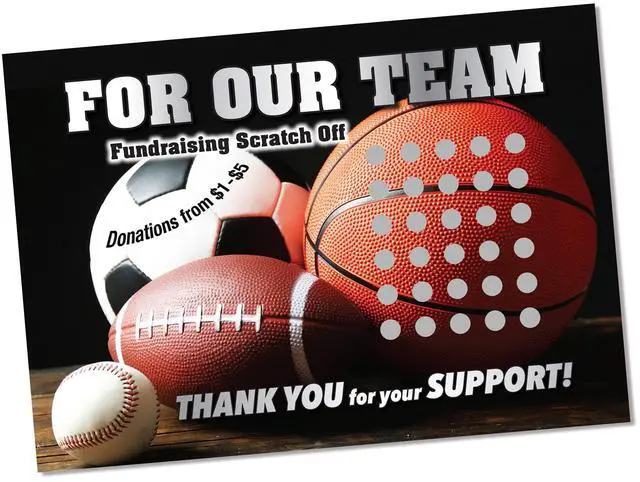 Main image of For Our Team Fundraising Scratch Off Cards 1 - (20 Cards per Pack) - Raise $2,000. You Keep All the Profit!