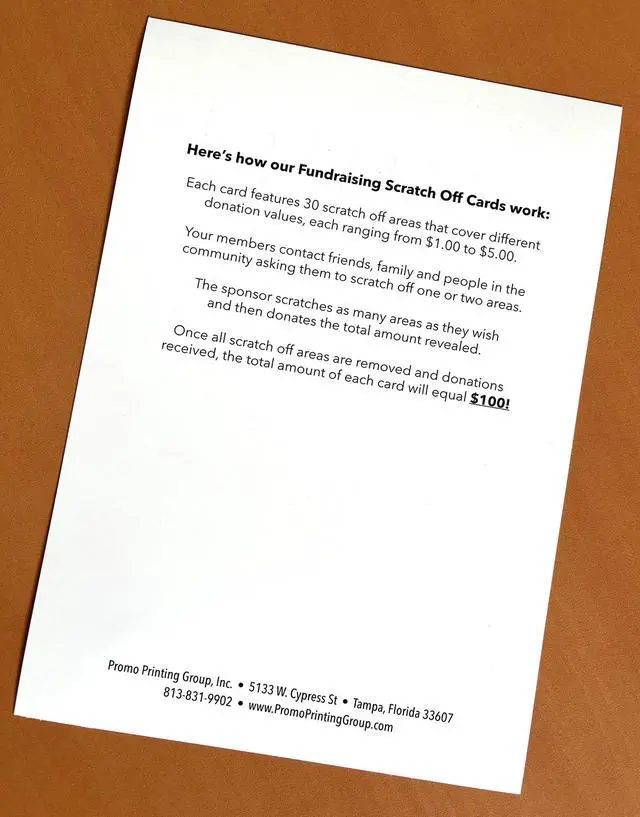 Alt view image 3 of 5 - For Our Team Fundraising Scratch Off Cards 1 - (20 Cards per Pack) - Raise $2,000. You Keep All the Profit!