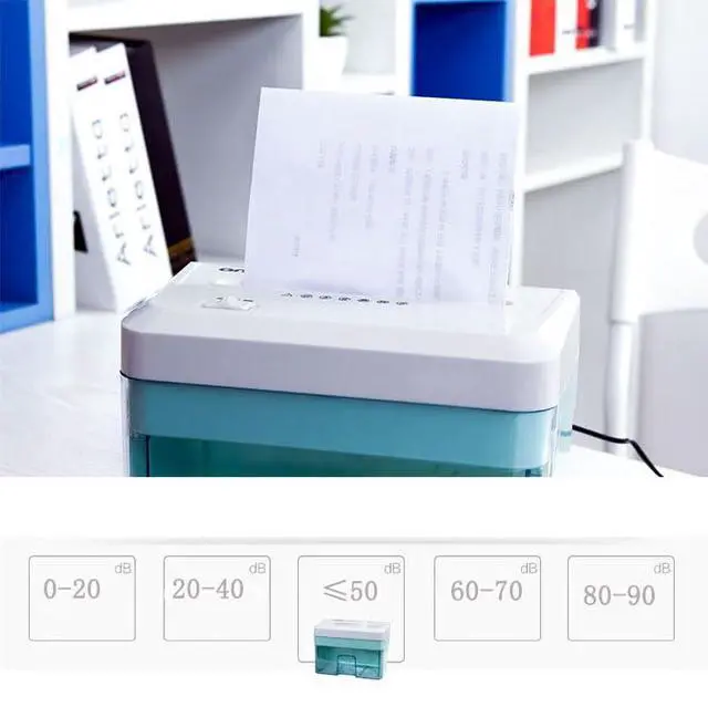 Alt view image 2 of 6 - Desktop Mini Paper Shredder Micro Cut, Electric Small Paper Shredder for Home Office Use,Cross Cut Mini Paper Shredder for Desk White Portable