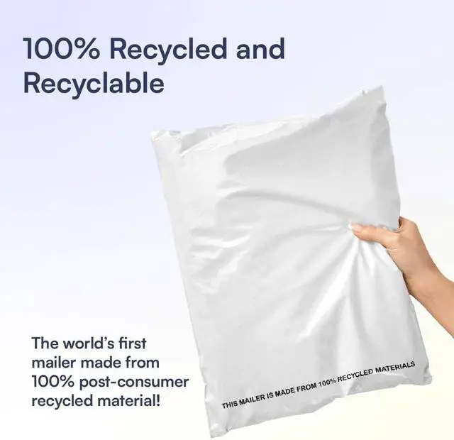 Alt view image 2 of 6 - SMART 14.5x19 Recycled Poly Mailers - 300 Pack of White Eco-Friendly Packaging Mailing Bags | Recyclable & Sustainable, Cute & Stylish Small Business Supplies | 2.5 Mil Thick - 300 Pack