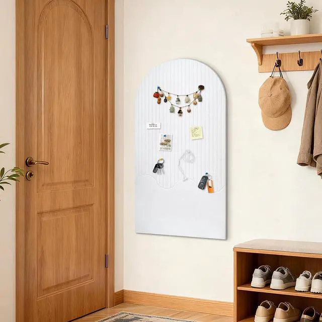Alt view image 6 of 6 - Large Arched Felt Bulletin Board, 47.24x23.62in, Beige, 4-Pack | Cork Board Alternative, One-Piece No Assembly, 120 Push Pins, Office Wall Decor, Pin Board for Photos and Pictures Display