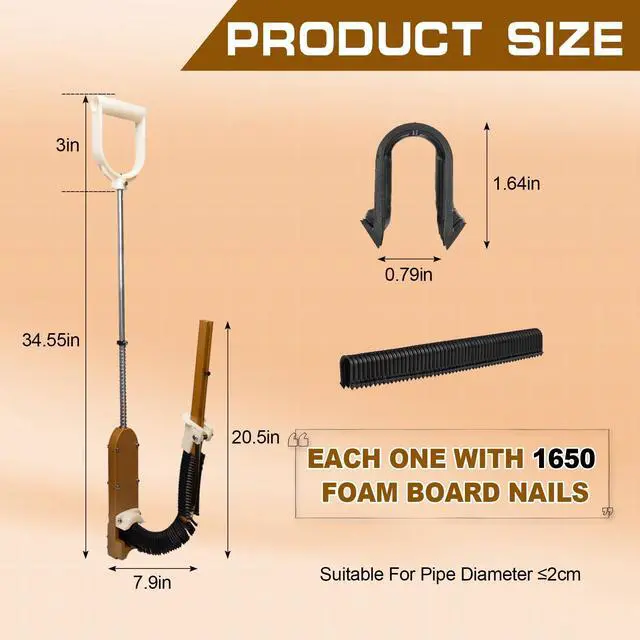 Alt view image 2 of 6 - PEX Pipe Stapler with 1650 Pcs Foamboard Staples | PEX Stapler for 1"-2" Foam Board, Pex Foam Stapler Kit Efficiently Complete Binding Tasks No Bending Required for Operation
