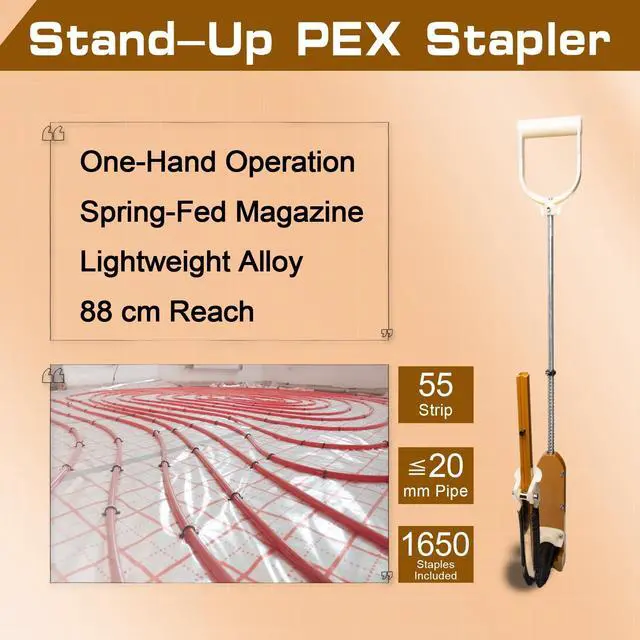 Alt view image 4 of 6 - PEX Pipe Stapler with 1650 Pcs Foamboard Staples | PEX Stapler for 1"-2" Foam Board, Pex Foam Stapler Kit Efficiently Complete Binding Tasks No Bending Required for Operation