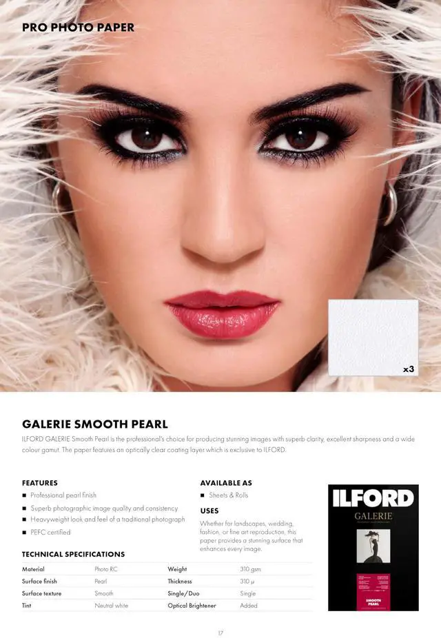Alt view image 4 of 4 - GALERIE Prestige Smooth Pearl - 17 x 22 Inches, 25 Sheets (2001754)
