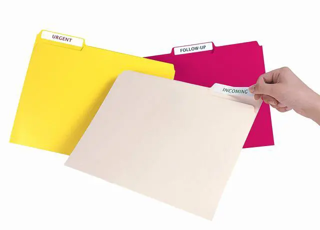 Alt view image 2 of 6 - Removable File Folder Labels, Sure Feed Technology, 2/3" x 3-7/16", 5 Packs, 3,750 Printable Labels (8066)