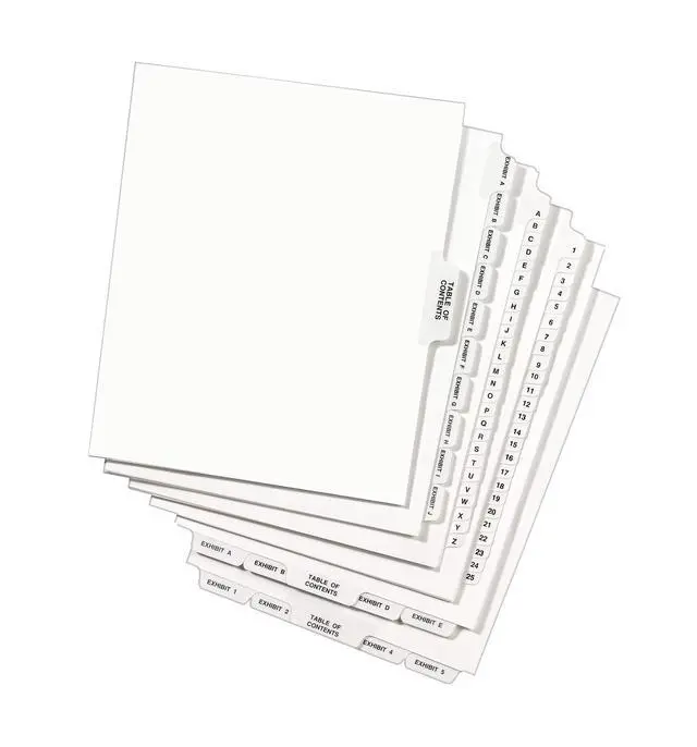 Alt view image 6 of 6 - Style Legal Side Tab Dividers, 26-Tab, 76-100, Letter Size, White, 25 per Set (11397) (Pack of 12)