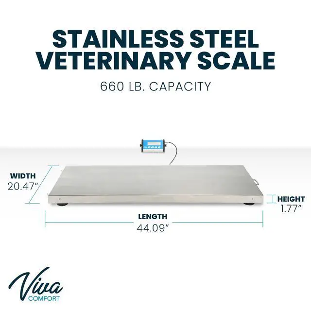 Alt view image 3 of 6 - Alpine ADIME904-04 Stainless-Steel Veterinary Scale, 44.09inH x 20.47inW x 1.77inD, White