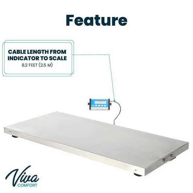 Alt view image 6 of 6 - Alpine ADIME904-04 Stainless-Steel Veterinary Scale, 44.09inH x 20.47inW x 1.77inD, White