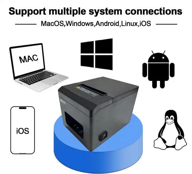 Alt view image 5 of 6 - MRBOSS POS 3 1/8 Thermal Receipt Printer Bluetooth USB Support Food Delivery Ticket Printing App Grubhub Postmates Also for Togo Shop Bubble Tea Fastfood Restaurant Kitchen Ticket