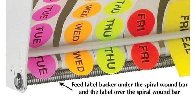 Alt view image 3 of 6 - Wall Mount Label Dispenser (12-1/2") - Sticker Roll Dispenser - Table Top - Label Holder - Stamp Roll Dispenser - Sticker Stand - Thermal Label Holder - Heavy-Duty All Steel