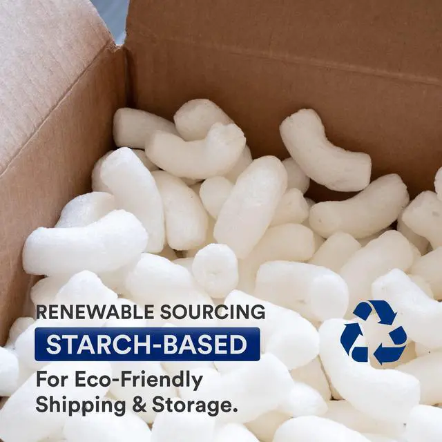 Alt view image 4 of 5 - Shipping & Packing Peanuts White, 7 Cubic Feet | Loose Fill Packaging Peanuts for Packing, Moving and Storage
