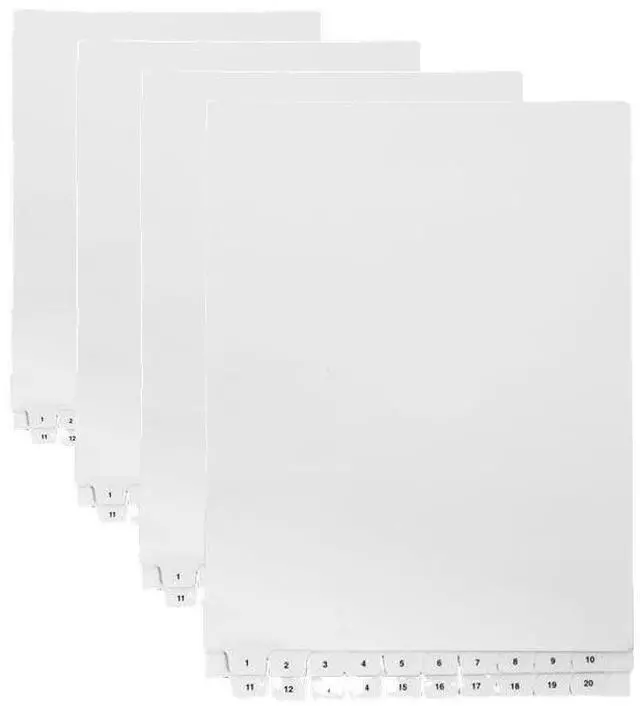 Main image of ® Bottom Numbered of Tabs 1-25 - Legal Exhibit Dividers - White Paper Dividers - Individual Bottom Tab Easy to Use 1/10th Cut - Made in The USA (Pack of 3)