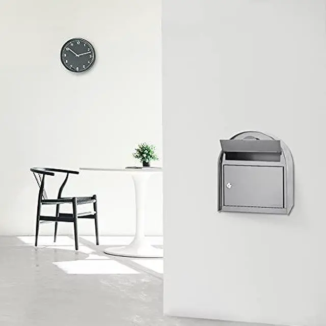 Alt view image 6 of 6 - Wall Mount Drop Box with Key Lock Locking Mail, Suggestion, or Payment Box for Home, Office, Classroom, or Business Use - Mailbox - wall mounted mailbox - Large Capacity - Steel Dropbox