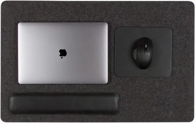 Alt view image 2 of 6 - Mosen Large Merino Wool Felt Desk Pad, Luxury Non-Slip Desk Mat, Blotter for Office and Home, 31W x 19H, Charcoal