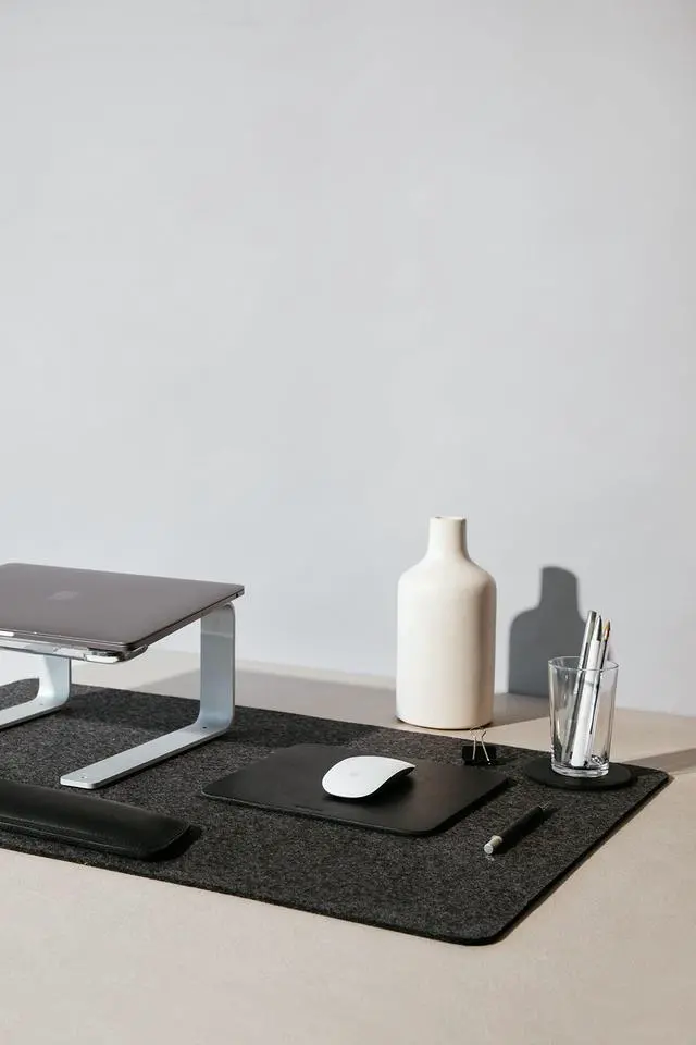 Alt view image 5 of 6 - Mosen Large Merino Wool Felt Desk Pad, Luxury Non-Slip Desk Mat, Blotter for Office and Home, 31W x 19H, Charcoal