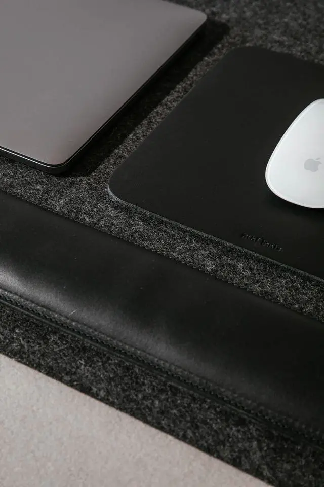 Alt view image 6 of 6 - Mosen Large Merino Wool Felt Desk Pad, Luxury Non-Slip Desk Mat, Blotter for Office and Home, 31W x 19H, Charcoal