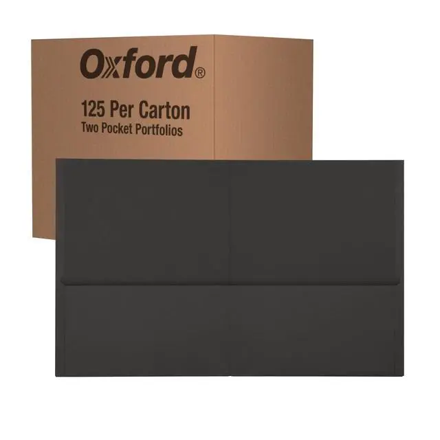 Alt view image 2 of 6 - 2 Pocket Folders, Mega Box of 125, Textured Paper Folders, Black, Letter Size, Essentials for School & Teacher Supplies Lists (57542)