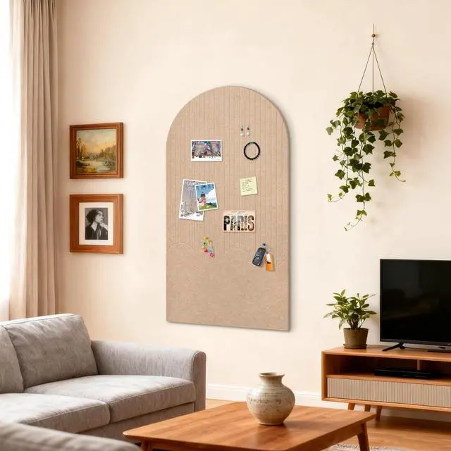 Alt view image 4 of 6 - Large Arched Felt Bulletin Board, 47.24x23.62in, White, 4-Pack | Cork Board Alternative, One-Piece No Assembly, 120 Push Pins, Office Wall Decor, Pin Board for Photos and Pictures Display