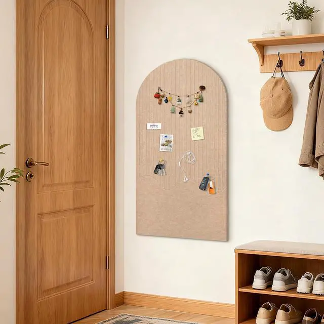Alt view image 6 of 6 - Large Arched Felt Bulletin Board, 47.24x23.62in, White, 4-Pack | Cork Board Alternative, One-Piece No Assembly, 120 Push Pins, Office Wall Decor, Pin Board for Photos and Pictures Display