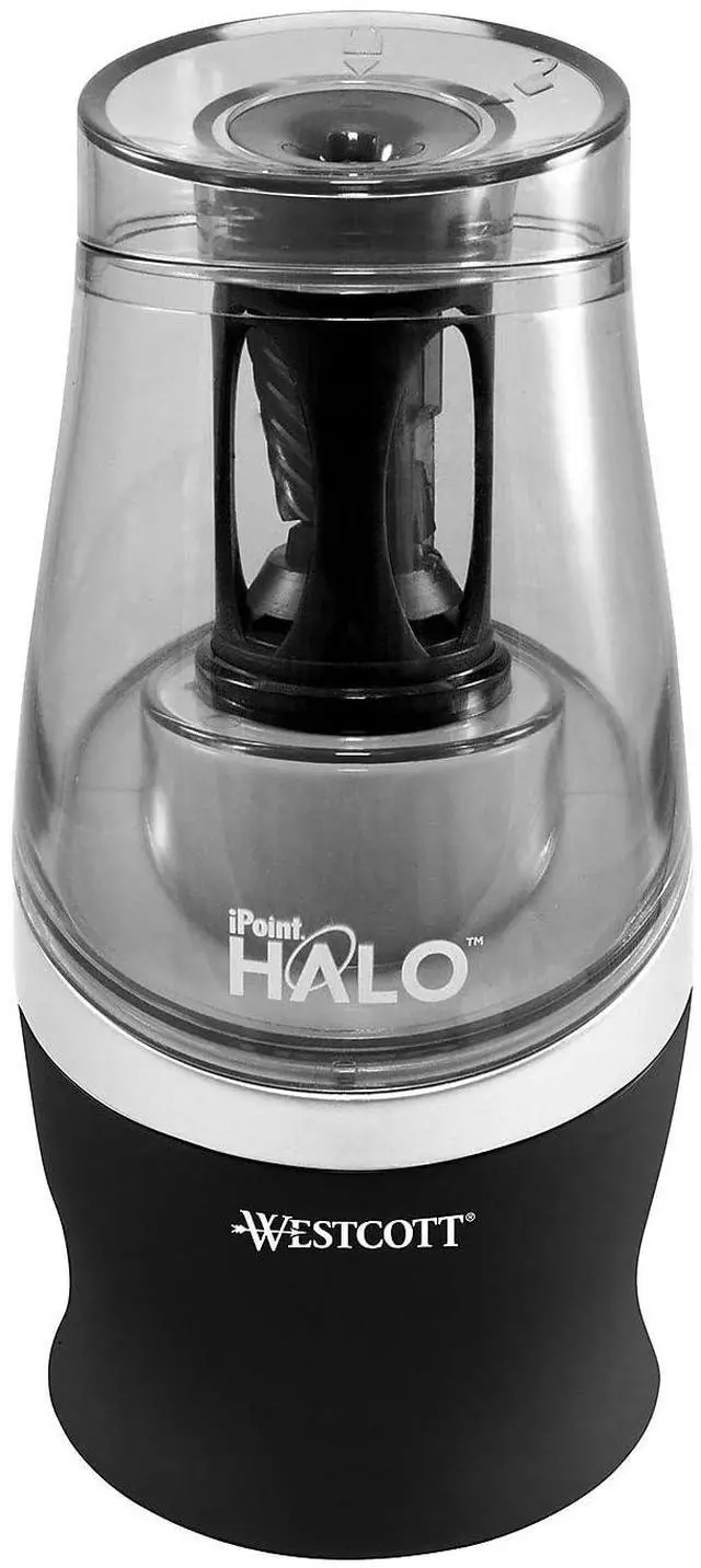 Main image of Halo Colored Pencil Non-Stick Electric Sharpener, Ac-Powered, 3.5 X 6.75, Black/Silver
