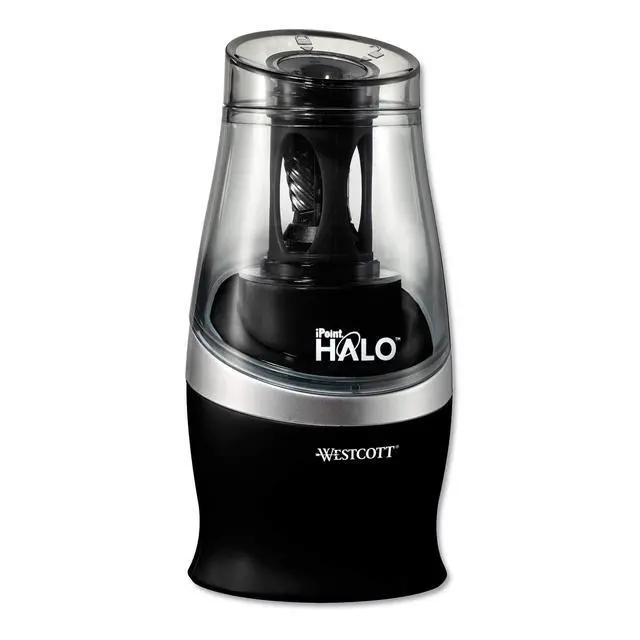Alt view image 2 of 4 - Halo Colored Pencil Non-Stick Electric Sharpener, Ac-Powered, 3.5 X 6.75, Black/Silver