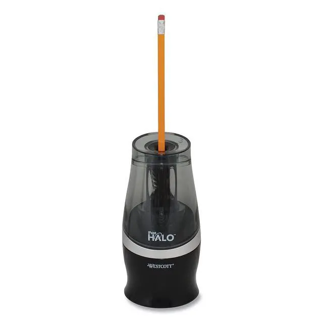 Alt view image 3 of 4 - Halo Colored Pencil Non-Stick Electric Sharpener, Ac-Powered, 3.5 X 6.75, Black/Silver