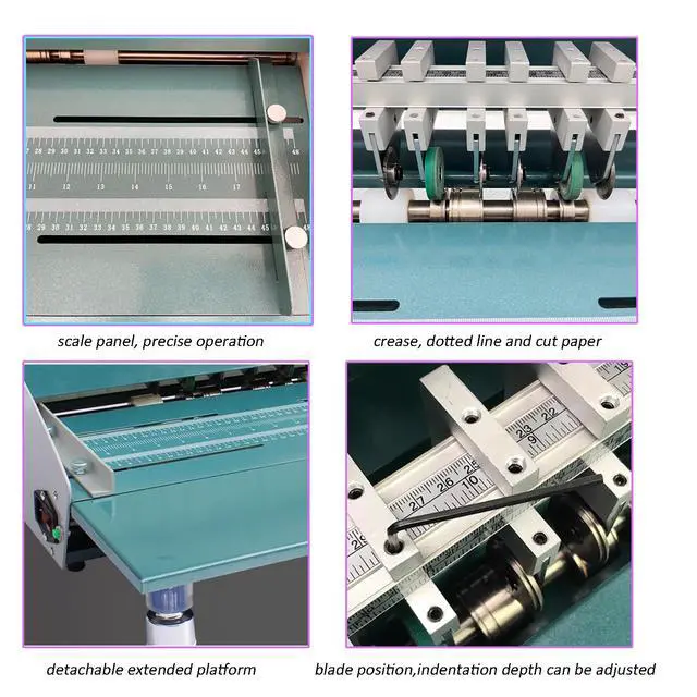 Alt view image 2 of 6 - Electric Paper Creasing Machine 110V 3 in 1 Creaser with Extend Bench 18 Inch Paper Creaser Folding Machine