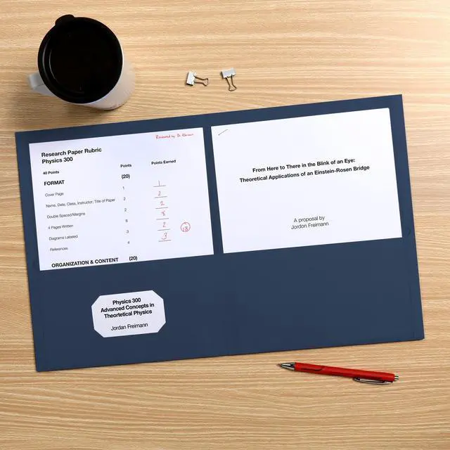 Alt view image 5 of 6 - 2 Pocket Folders, Mega Box of 125, Textured Paper Folders, Blue, Letter Size, Essentials for School & Teacher Supplies Lists (57544)