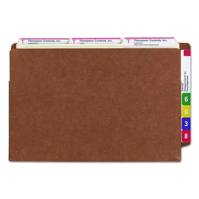 Alt view image 4 of 6 - End Tab TUFF® File Pocket, Reinforced Straight-Cut Tab, 5-1/4" Expansion, Tyvek® Gusset, Extra Wide Legal Size, Redrope, 10 per Box (74790)
