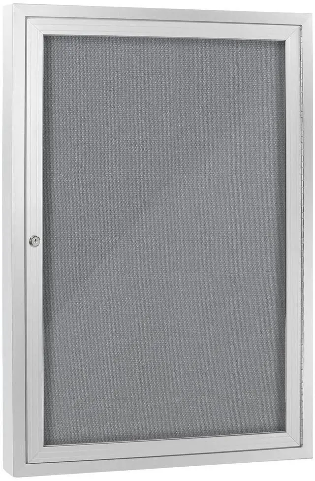 Main image of Enclosed Bulletin Board with Locking Door, Outdoor Bulletin Board Weatherproof, Lockable Display Case for Home, Office, and Community Use(23.6L x 35.4" W Gray)