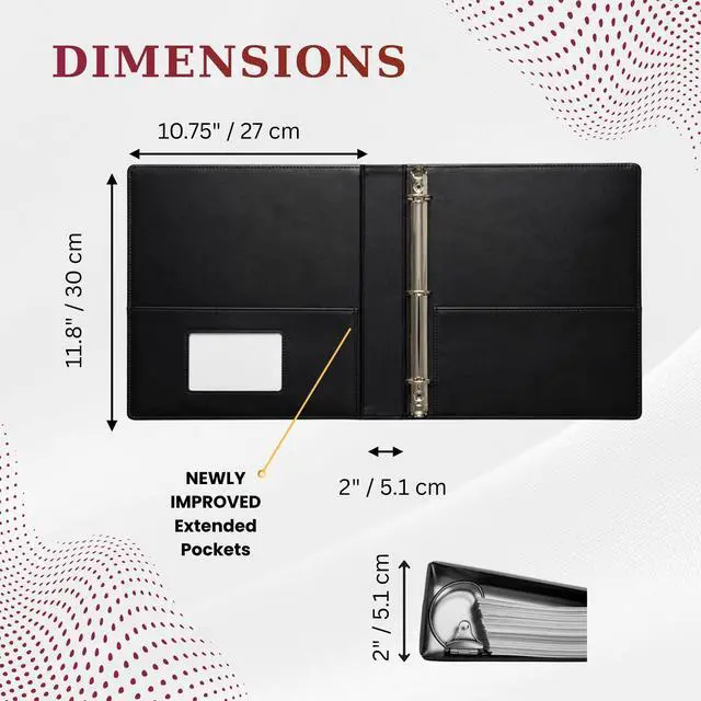 Alt view image 3 of 6 - LegalPRO Family 4 Pack Estate Planning Binder with Pockets 2 Black Leather 3-Ring Organizer with Gold Lettering for Wills, Trusts & Legal Documents