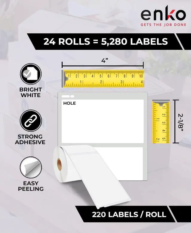 Alt view image 2 of 6 - 30323 24 Rolls | 5280 Direct Thermal Shipping Labels (2-1/8 x 4 in) | Address and Barcode Labels Compatible with Dymo LabelWriter 450 Turbo and 4XL Printers