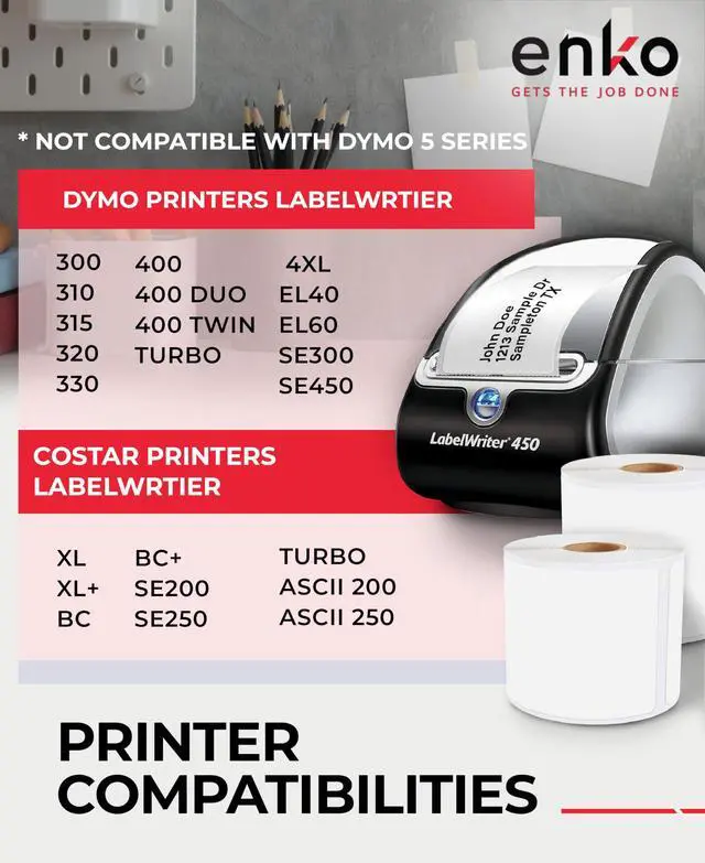 Alt view image 3 of 6 - 30323 24 Rolls | 5280 Direct Thermal Shipping Labels (2-1/8 x 4 in) | Address and Barcode Labels Compatible with Dymo LabelWriter 450 Turbo and 4XL Printers