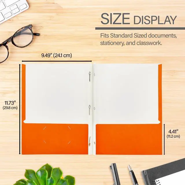 Alt view image 2 of 6 - Assorted Color Paper 2-Pocket Folder with Prongs, 100-Case | two pockets and three prong fasteners, Holds 8.5 x 11 in sheets
