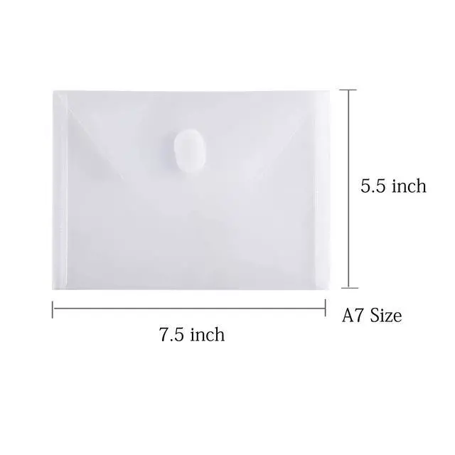 Alt view image 2 of 6 - 5x7 Small Plastic Envelopes Hook Loop Closure Receipt Storage Holder 120 Pack (clear-120 pack)