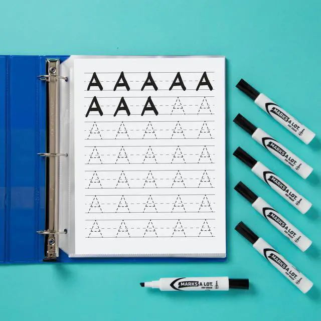 Alt view image 2 of 6 - Marks A Lot Bulk Value Pack Dry Erase Markers, White Board Markers with Chisel Tip, 200 Black (24445)