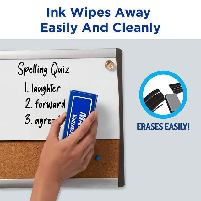 Alt view image 4 of 6 - Marks A Lot Bulk Value Pack Dry Erase Markers, White Board Markers with Chisel Tip, 200 Black (24445)