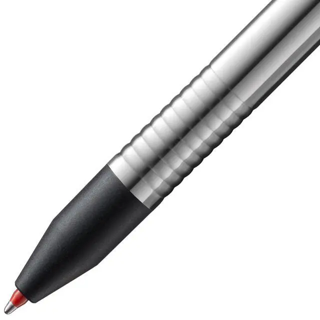 Alt view image 2 of 6 - logo 3-colours - multicoloured ballpoint pen (black, blue, red) with a sight dial mechanism in an elegant stainless steel case - incl ballpoint refills M 21 in black, blue & red